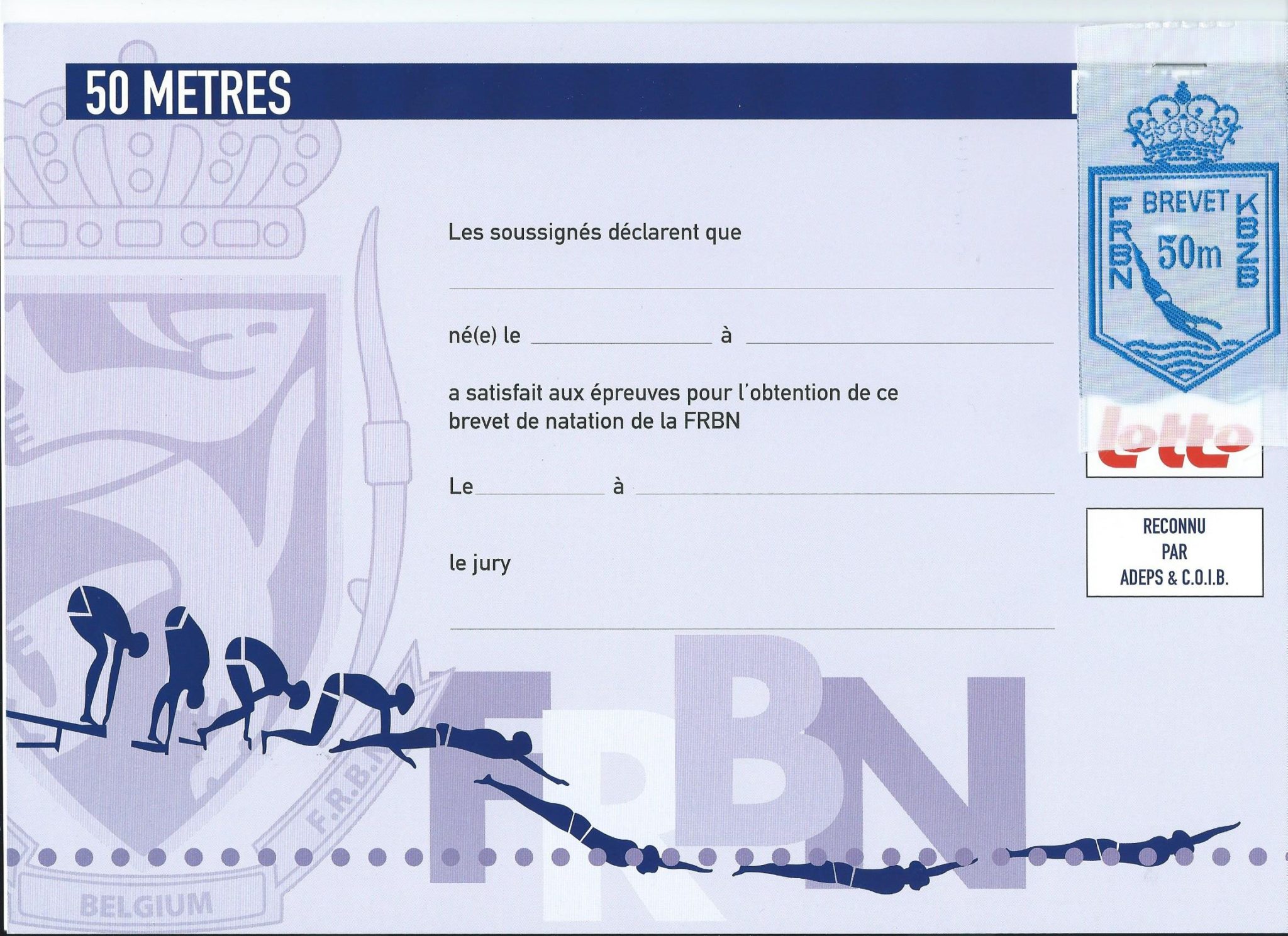 Certificat De Natation 50M Attestation De Natation 50m candidature Certificat De Natation 50M Attestation De Natation 50m candidature